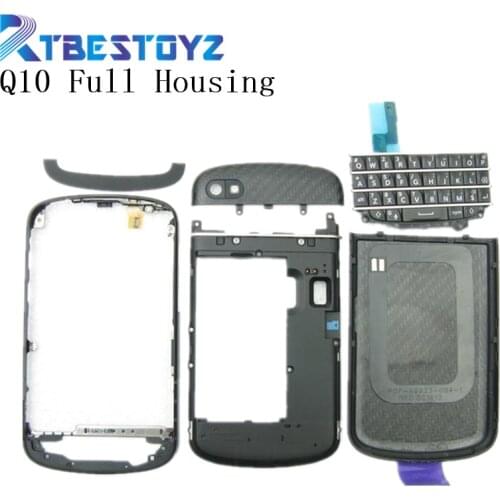 RTBESTOYZ Replacement Full Housing Keypad Cover Frame for Blackberry Q10 Black White Color In Stock