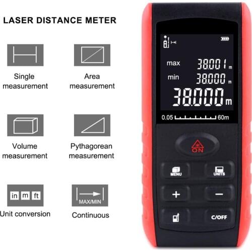 YIERYI 40M 60m 80m 100m Handheld Digita Laser Range Finder Professional Mini Ruler Tester Manual Distance Measuring Instrument