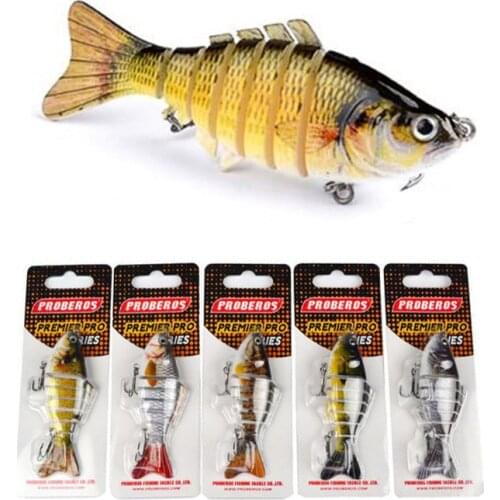 Winter fishing gear Bionic Multi-section Swim hard bait 10cm/15.5g Artificial Wobbler Rotating Trolling pike carp crank lure New