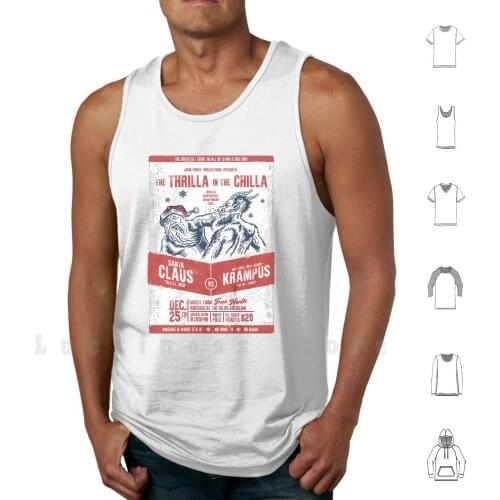 Santa Claus Vs Krampus : The Thrilla In The Chilla tank tops vest 100% Cotton Santa Santa Claus Christmas Holiday Sports