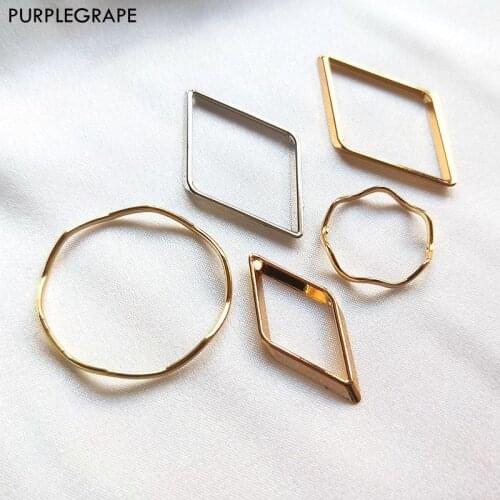 10pcs Alloy Geometry DIY Earrings Jewelry Accessories Necklace Rings Vintage Exquisite Fashion Womens Pendants PURPLEGRAPE