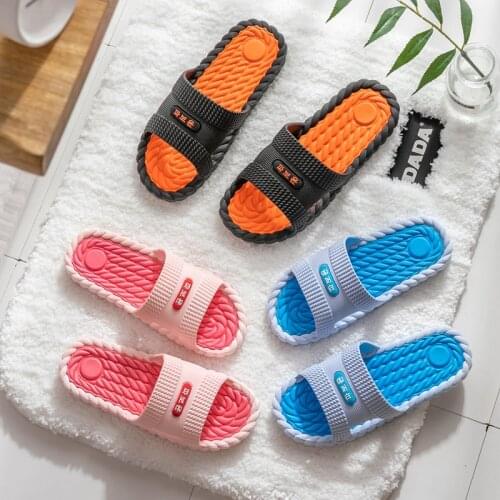 Simple Men Indoor Slippers Women Couple Soft Shoes Female Non-Slip Bathroom Family Slides Male Flip Flop Boys Wear-Resistant