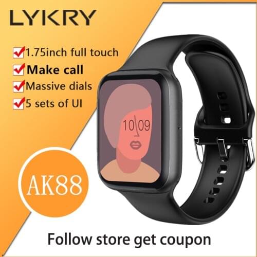 LYKRY AK88 smart watch Series 6 1.75inch Screen Bluetooth Call Health Monitor Men Women Watch Fitness Watches pk iwo 13 pro HW12