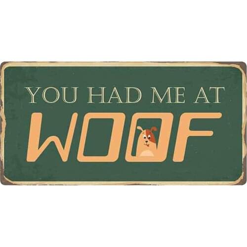 13cm x 6.6cm for You Had Me At Woof Sign Funny Car Stickers Vinyl Refrigerator RV VAN 3D Car Accessories Graphics JDM