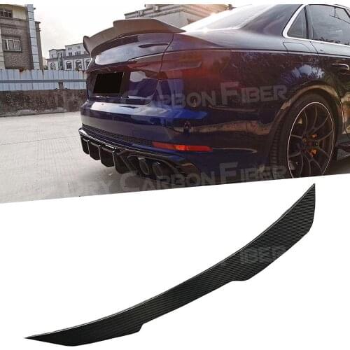 Dry Carbon Fiber / FRP Rear Spoiler Boot Lid Duck Wings For Audi A4 Sline Sport S4 Sedan B10 2019 2020 Car Styling