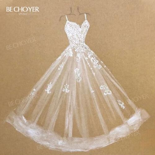 Wedding Dress FOR 03 Customized H-Quality Bride Gown BECHOYER 2021 New Fashion Princess Vestido De Noiva Dz