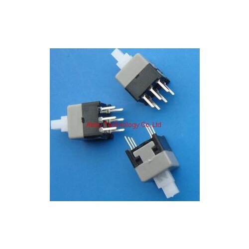 100PCS 8.5X8.5mm 3Pin Push Tactile Power Micro Switch Self lock On/Off button Latching switch