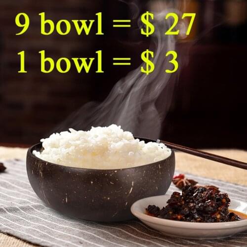 Trend Natural Coconut Shell bowl Tableware kitchen set Spoon Coconut Bowl Fruit Salad Noodle Rice Bowl Wooden Creative tools