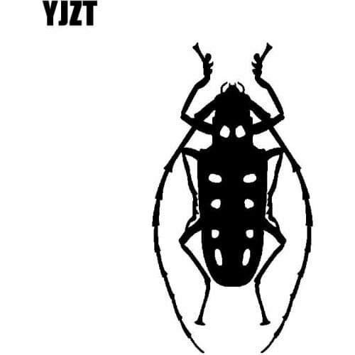 YJZT 7.8M*15CM Delicate Unusually Insect Bug Caricature Original Vinyl Decal Art Car Sticker Black/Silver C19-1191
