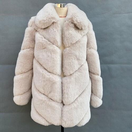 FANPUGUIZHEN Womens Jacket Faux Fur Coat From Artificial Autumn Winter Female Oversize Warm Fake Fur Outerwear Clothing