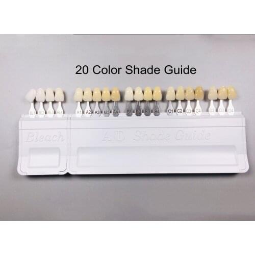 Dental Teeth AD Shade Guide Ivoclar Vivadent Porcelain Material 20Color With Plastic Storage Box