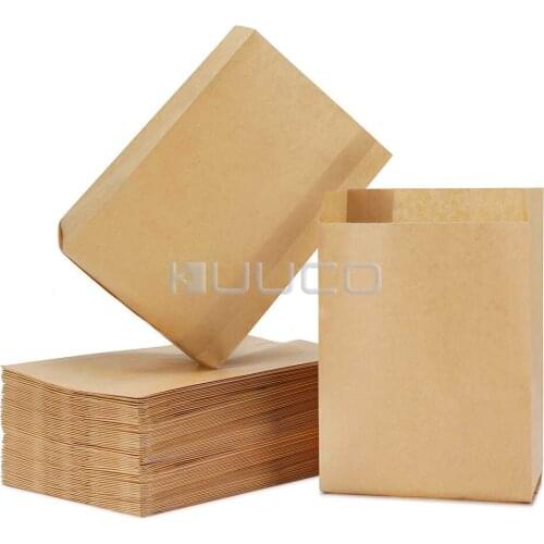 100pcs Kraft Paper Bags Treat Candy Burger Bag for Wedding Birthday Party Favors Supplies Christmas Food Storage Bag