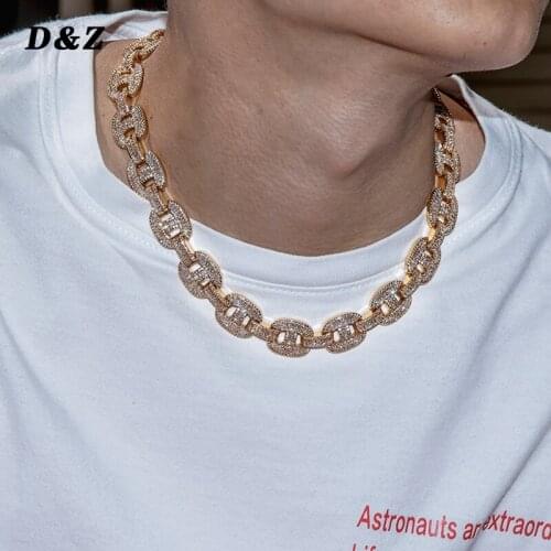 16mm Baguette Zircon Miami Cuban Link Chain BraceletLong Box Clasp Cuban Link Bracelet Charm Gold Silver Plated Hip Hop Jewelry