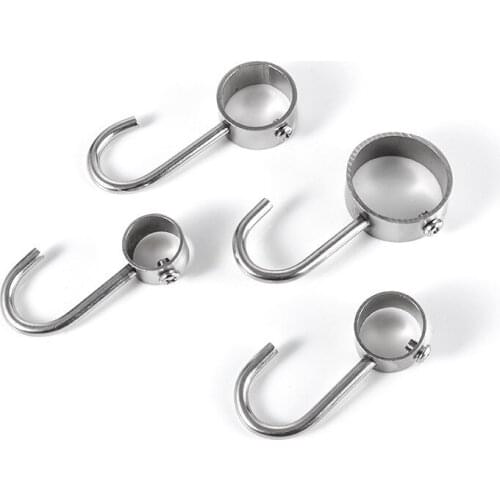 2pc Stainless Steel Round Tube Hooks Clothes Hanger Balcony Hanging Shower Towel Rack for Wardrobe Bathroom Kitchen Accessories