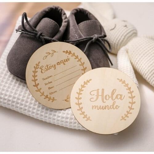 20Pcs Wooden Baby Month Milestone Card Newborn Birth Month Birthday Milestone Wooden DIY Toy Baby Kids Photography Props Gift
