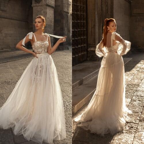 2021 New Wedding Dresses Sexy Sweetheart Long Sleeves Lace Appliques Bridal Gowns Custom Made Sweep Train A Line Wedding Dress