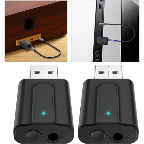 2 USB Bluetooth Transmitter Receiver Wireless 3.5mm Aux Adapter Audio Music