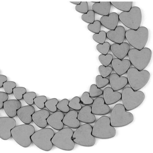 YHBZRET Peach heart shape Matte Black Hematite Natural Stone Loose beads For Jewelry making 6/8/10MM bracelet accessories DIY