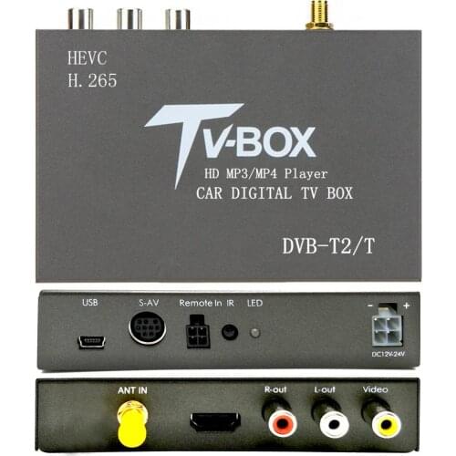 Carbar Moible HDTV Car DVB-T2 DVB-T Digital TV Receiver automobile DTV box H.265 for In Car DVD Video System With Antenna