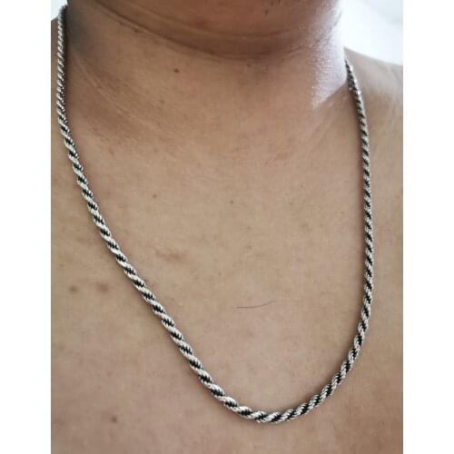 3mm Solid 925 Sterling Silver vajry pestle Necklace Chain Men Women Jewelry gift A5064