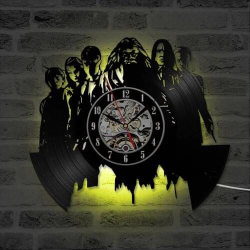 Vinyl Record Clock Ohio USA States City CD Record Hanging Clock Antique Style Clock LED with 7colors