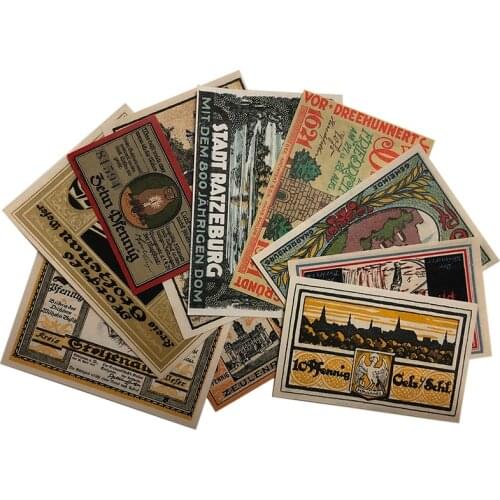 Germany Pfennig Notgeld Period 1921-1922, Random Pick ( Small Size ) , AU-UNC Condition Note Collection Notes , Rare Note