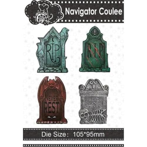 Halloween Metal Cutting Die RIP Tombstone Skull Scrapbook Layered Drawing DIY Craft Decoration Background Punching 2021 New