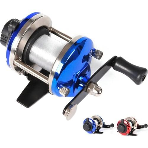 Outdoor Fishing Winter Baitcasting Reel Mini Metal Bait Casting Boat Fishing Wheel Roller Coil with 50m Line Wire Dropshipping