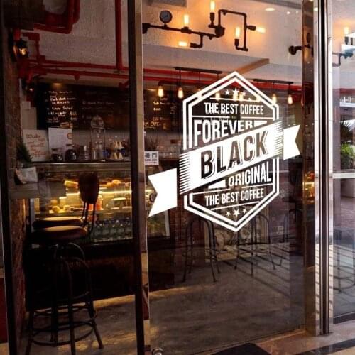 Coffee Shop Black Original Best Coffee Sign Mug Logo Cafe Decor Highest Quality Wall Cup Decal Sticker Vinyl Customized