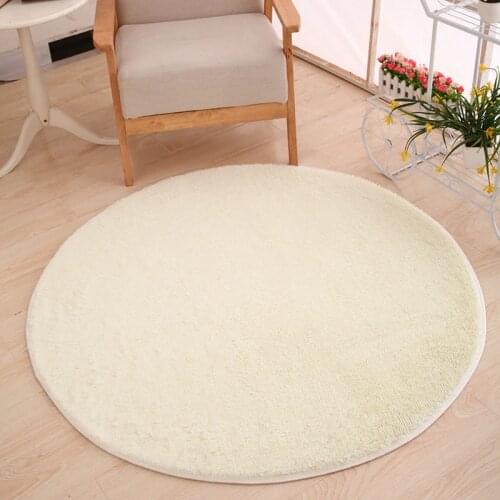 Round Solid Carpet Living Room Bedroom Mat Water Absorbent Mat Bedroom Rug Bedside Rug Tea Table Carpet 11 Colors Floor Mats