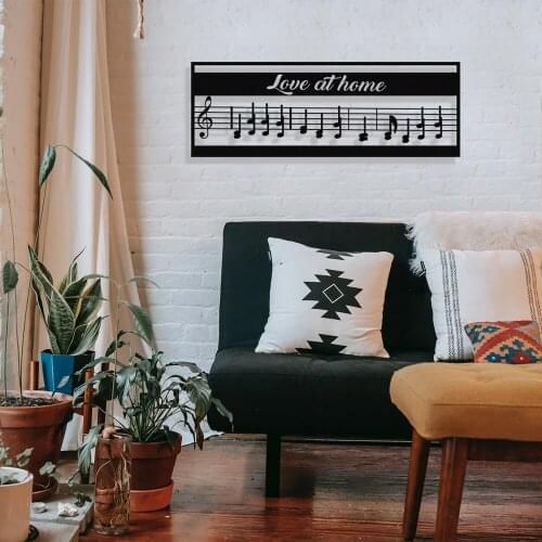 MIGNATIS Love At Home and Sheet Music Design Metal Wall Decor - in FrameKitchen Wall Decor, Office, living Room