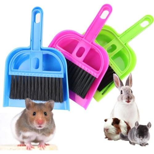 Mini Desktop Sweep Cleaner Brush Broom Dustpan Set Hamster Hedgehogs Animal Waste Cleaning Tool