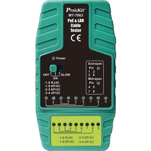 ProsKit Network Tester MT-7063-C Multi-function Network Line Tester Short Circuit Break Wire Sequence Test