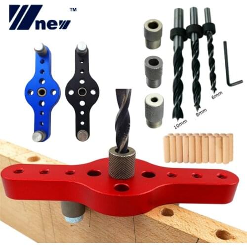 Woodworking Pocket Hole Jig 6/8/10mm Self-centering Vertical Doweling Jig Drill Guide For Locator Hole Puncher Carpentry Tools