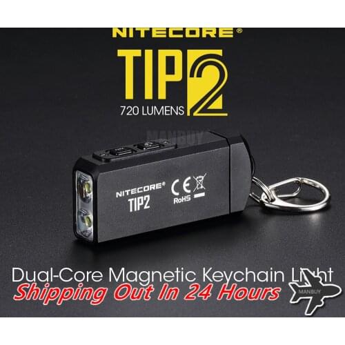 Nitecore TIP2 small Rechargeable Keychain Light 720 LMs 2x CREE LED with Battery Light Weight Palm-size Flashlight Free Shipping