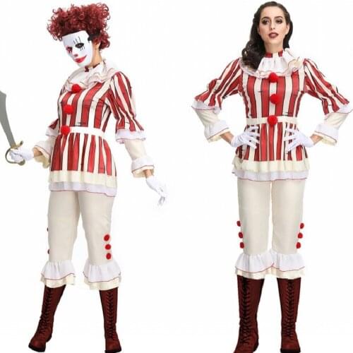 2019 New Halloween men and women cosplay costume adult clown performance costume circus clown costume masquerade suit Clubwear