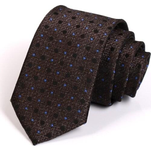 New Arrivals Fashion Formal Ties For Men High Quality Gentleman Business Suit Work Necktie Male 7CM Browm With Gift Box