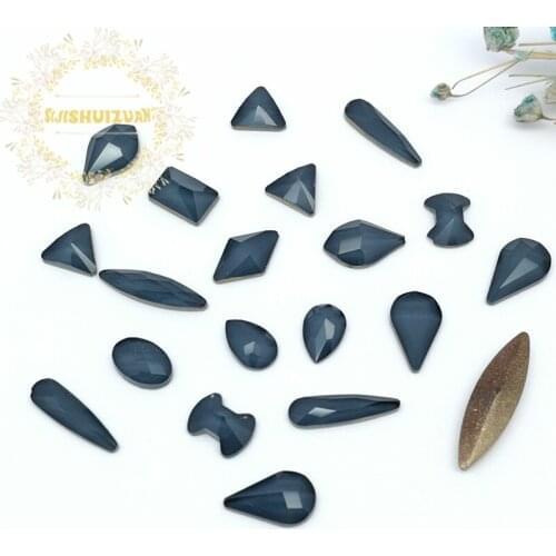 New Products Mocha Black Diamond Mix shape size 20pcs or 50pcs Flatback glue NAILS Crystal Glass Rhinestones DIY Wedding Dresses
