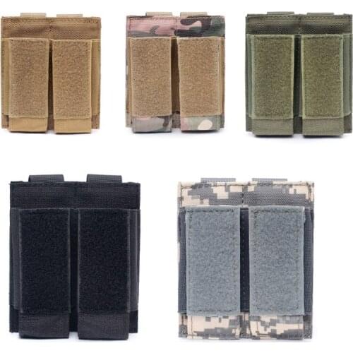 Hunting Pistol Magazine Pouch Double Flashlight Sheath Airsoft Ammo Pouch Paintball Game Accessory New