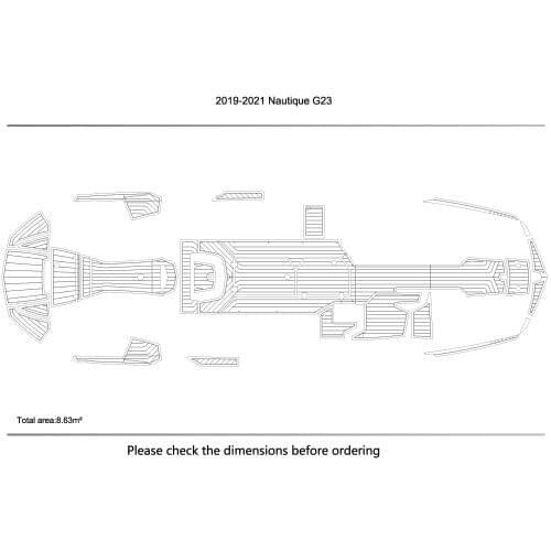 2019-2021 Nautique G23 Cockpit Swim Platform 1/4" 6mm EVA Teak Decking floor