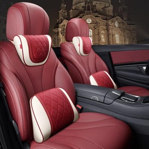 New Napa leather Car Headrest Neck Support Seat / For Mercedes Maybach Design S Class Universal Car Pillow Neck Rest Cushion