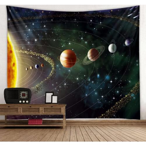 Psychedelic tapestry divination pattern hippie carpet home decoration wall tapestry blanket universe planet galaxy wall hanging