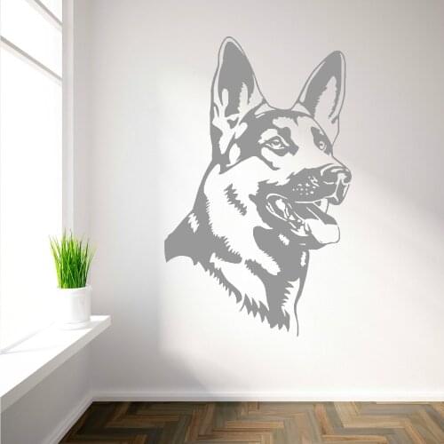 Removable German Shepherd Alsation Dog Vinyl wall art sticker Home Decoration Room Wall Sticker Mural Home Art Wall Papers A-19