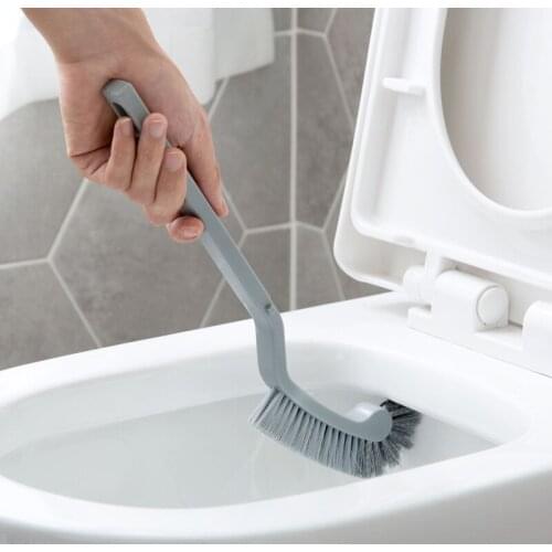 Toilet Brush Dead Corner Cleaning Double Side Curved Brush Bathroom Long Handle Tools