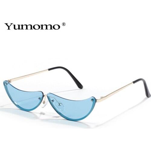 2020 Vintage Semi-Rimless Cat Eye Sunglasses Women Luxury Brand Designer Sunglasses Men Woman Steampunk Shades Retro Glasses