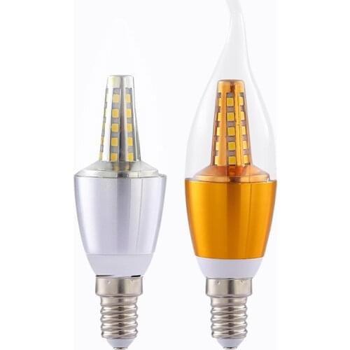 1 Pcs/Lot 5W 7W 9W 12W LED Bulb Candle E14 E27 Golden Aluminum light AC 220V Lamp Cool Warm White Lampada Bombillas Lumiere Lamp