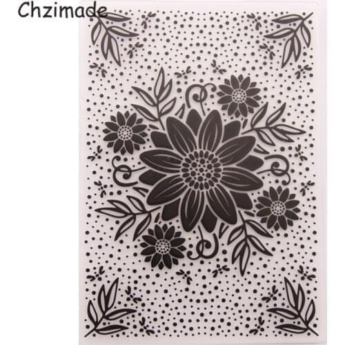 Chzimade Sunflower Embossing Folders Stencil Template For Scrapbook Paper Wedding Card Photo Album Home Decoration