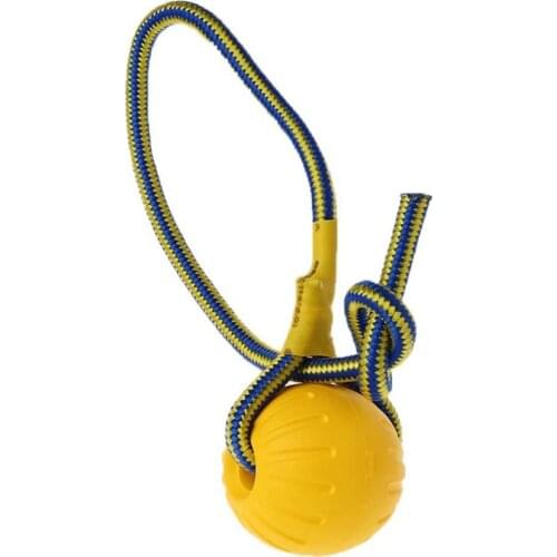 Pet Dog Training Toy Ball Dog Rubber Ball Chew Bite Resistant Toy With Rope(9Cm)