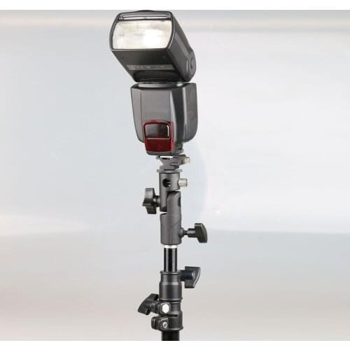 ALLOET Universal E Type Metal Camera Flash Bracket With 1/4" 3/8" Screw Hot Shoe Studio Speedlite Umbrella Holder Light Stand