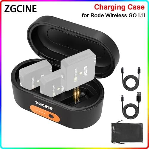 ZGCINE ZG-R30 Charging Case Box for Rode Wireless GO I II Mic with 3400mAh Built-in Battery Portable Fast Charging Power Bank